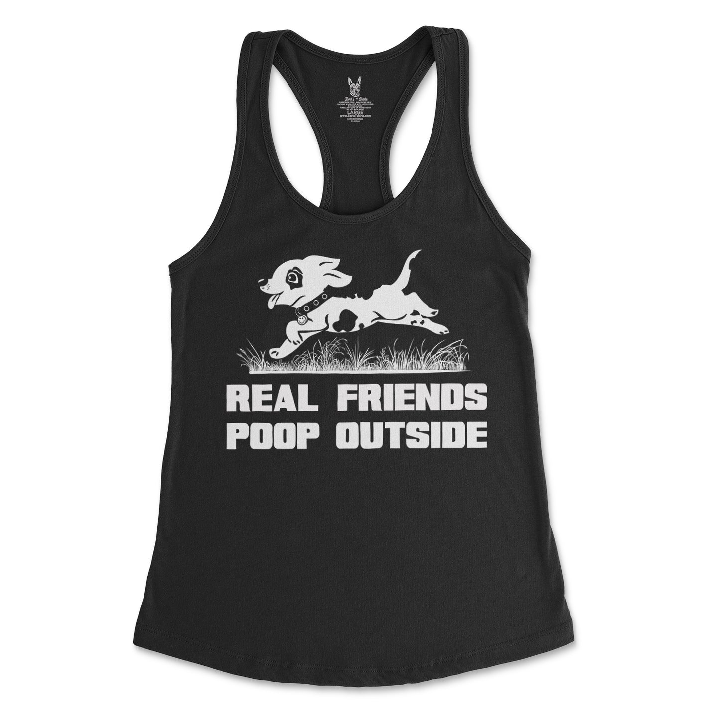 Women's Real Friends Poop Outside Tank Top