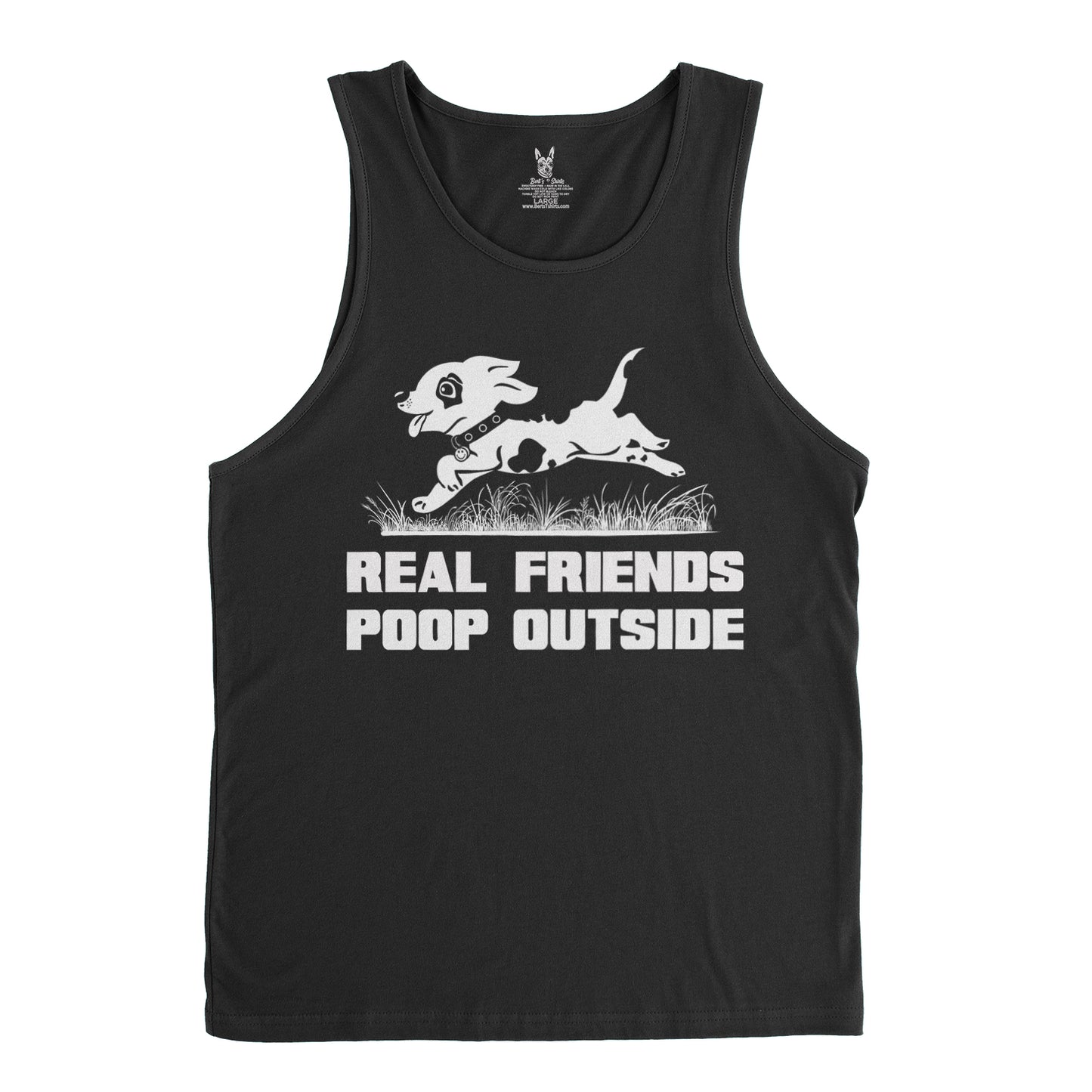 Men's Real Friends Poop Outside Tank Top