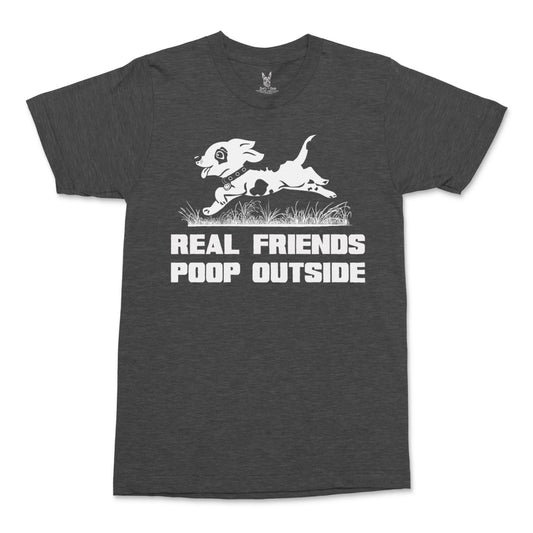 Men's Real Friends Poop Outside T-Shirt
