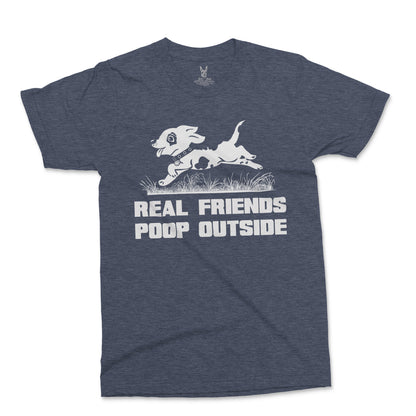 Men's Real Friends Poop Outside T-Shirt
